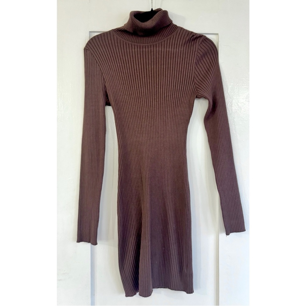 Wild Fable Brown Turtleneck Sweater Dress